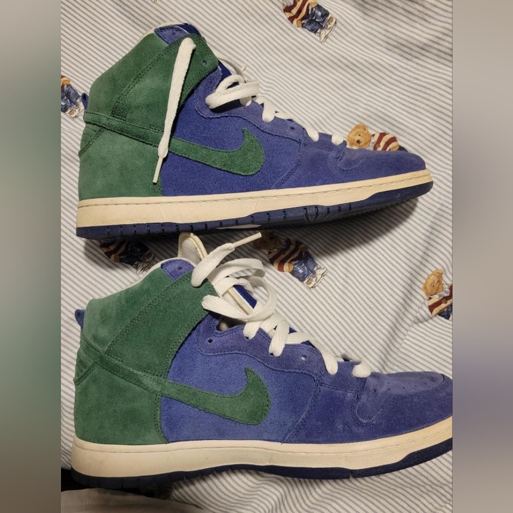 Nike High Dunks SB Blue and Green Sneakers
